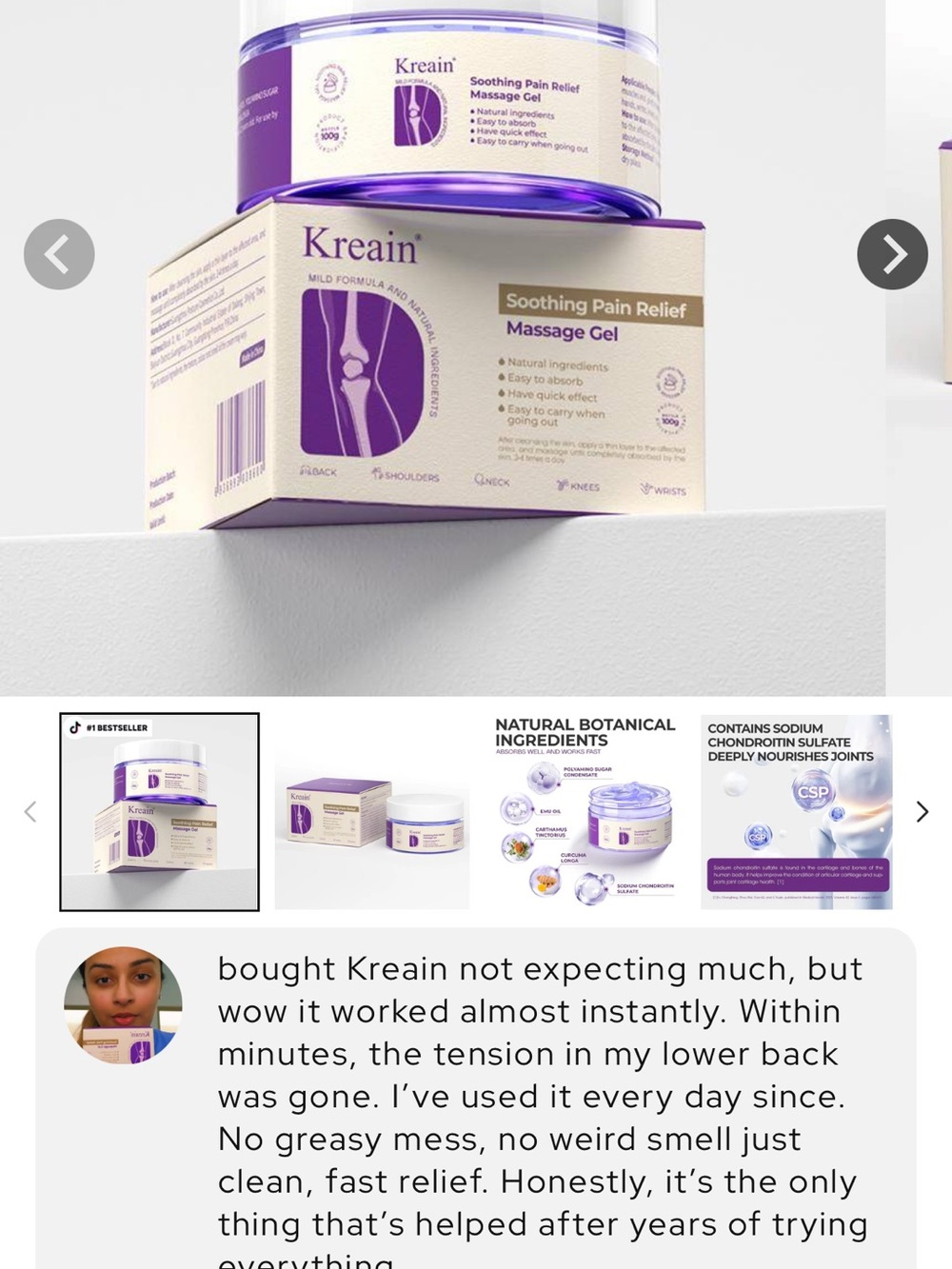 Soothing Pain Relief Massage Gel - Purple